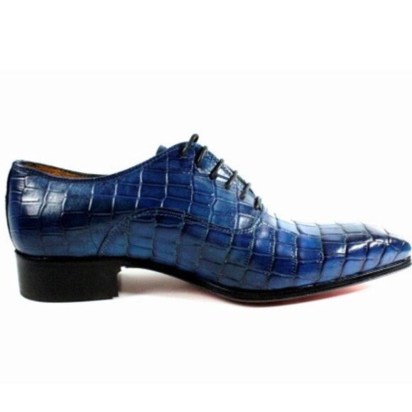 Victor Blue Crocodile Printed Calfskin Oxford main image 4